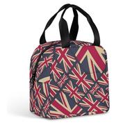 KWQDOZF UK Great Britain Flags Lunch Box Bag Tote for Women Men Insulated Lunchbox Containers Work Picnic Travel