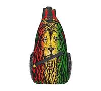 KWQDOZF Unisex jamaican rasta flag rastafarian reggae lion Sling Bag Casual Chest Crossbody Anti-Theft Sling Bags Shoulder Backpack Waterproof Chest Bag With Adjustable Strap