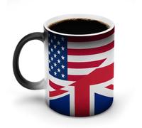 KWQDOZF United States and UK Flag Funny Coffee Mug Cups Funny Color Changing Tea Cup for Men Women Birthday