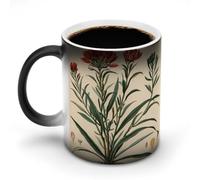 KWQDOZF Vintage Botanical Illustrations Printed Heat Sensitive Coffee Mugs Morphing Color Changing Coffee Mug Full Image Revealed When HOT is Added