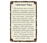 KWQDOZF Vintage Jesus Metal Sign,Did You Know There's a Prayer Called The I Don't Know Prayer? Rustic Tin Signs for Home Office Kitchen Bar Cafe Garden Farm Wall Decor 12x8 Inch