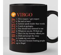 KWQDOZF Virgo Rules Coffee Mugs Novelty Coffee Cup Double Side Printed Ceramic Tea Mug for Mom Dad Friend Wife Husband Gift 11oz