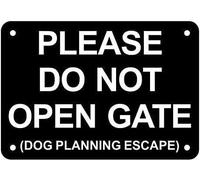 KWQDOZF Wall Decor Sign Please DoOpen Gate Dog Planning Escape Aluminum Vintage Metal Tin Signs for Home Office Kitchen Bar Cafe Garden Farm Farmhouse Wall Decor 12x8 Inch