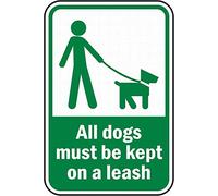KWQDOZF Warning Sign All Dogs Must Be Kept on Leash Vintage Metal Tin Signs for Home Office Kitchen Bar Cafe Garden Farm Farmhouse Wall Decor 12x8 Inch