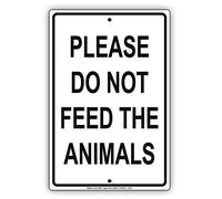 KWQDOZF Warning Sign Please DoFeed The Animals Zoo Safari Vintage Metal Tin Signs for Home Office Kitchen Bar Cafe Garden Farm Farmhouse Wall Decor 12x8 Inch
