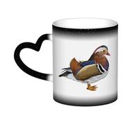 KWQDOZF Watercolor Painting of A Duck Mug Ceramic Heat Sensitive Color Changing Mug Insulated Mug Novelty Unique Travel Mugs Home Mugs 11 OZ
