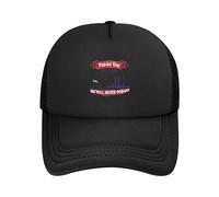 KWQDOZF We Will Never Forget 911 Hat September 11th Memorial American Patriotic Day Golf Dad Mesh Snap Black