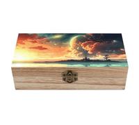 KWQDOZF Wedding Anime Keepsake Box, Wooden Boxes with Hinged Lid for Storage, Small Memory Box for Keepsakes, Decorative Wood Memory Boxes for Crafts Jewelry Photo