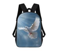KWQDOZF White Bird Dove Holy Spirit Classic 17 Inch Backpack Travel Daypack Casual Shoulder Bag with Adjustable Strap for Men Women