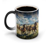 KWQDOZF Wild Horses Galloping Funny Coffee Mug Cups Funny Color Changing Tea Cup for Men Women Birthday