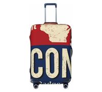 KWQDOZF Wisconsin USA State Flag map red Blue Elastic Travel Luggage Cover Travel Suitcase Cover for Trunk Case 19''-32'' Luggage Protective Cover