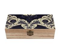 KWQDOZF Wood Storage Box Bat Pattern Keepsake Box Large Memory with Hinged Lock Photo Storage Decorative for Home