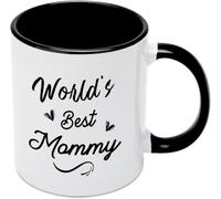 KWQDOZF World's Best Mommy Coffee Mugs Novelty Coffee Cup Double Side Printed Ceramic Tea Mug for Mom Dad Friend Wife Husband Gift 11oz