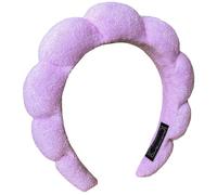KWQINX Spa Wristband Set, Soft Skincare Headband and Wrist Band for Washing Face, Bubble Soft Women's Skin Care Headband (Purple)