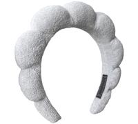 KWQINX Spa Wristband Set, Soft Skincare Headband and Wrist Band for Washing Face, Bubble Soft Women's Skin Care Headband (Grey)