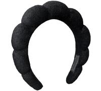 KWQINX Spa Wristband Set - Soft Skincare Headband and Wrist Band for Washing Face - Bubble Soft Women's Skin Care Headband (Black)