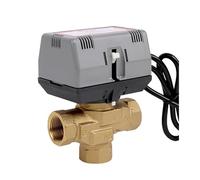 KWQNPHTRN 1/2" 3/4" 1 Motorized Three-Way Valve Brass VC6013 Fan Coil Electric Valve AC220V(0.75 Inch)