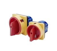 KWQNPHTRN 1pcs 20A and 25A Off-ON 4 Poles Disconnect Isolator Switches LW26GS CA10 48x48mm 64x64mm Padlock Rotary Cam Switch(20A 48X48mm panel)