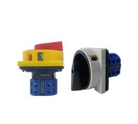 KWQNPHTRN 690V 20A Padlock Rotary Cam Switch with Big Plate Off-ON 2 Position 4 Poles 8 Terminals Main Selector Emergency Stop LW26-20/2GS