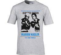 KWRCLX Free P&P Boxing T Shirt Marvin Hagler Vs Roberto Duran Sports Summer Fashion T-Shirt Grey