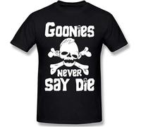 KWRCLX Goonies Never Say Die T Shirt Men Summer New Classic-Fit Short Sleeves Novelty Cotton Shirt Black