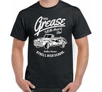 KWRCLX Grease T-Shirt T-Birds Rydell High School Mens Funny Movie Stag Doo Black