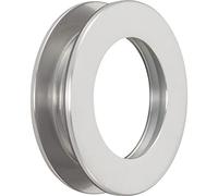 KWS 525535 Pair of Round Shell Hole, Sliding Handle Diameter 65 mm, Full Glass Doors 8-10 mm, Aluminium Stainless Steel Effect, Silber