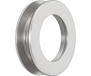 KWS 525535 Pair of Round Shell Hole, Sliding Handle Diameter 65 mm, Full Glass Doors 8-10 mm, Aluminium Stainless Steel Effect, Silber