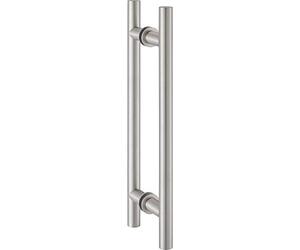 KWS 81423503525 Door Handle Flat Door Handle Length 350 mm Bar Handle for Wooden and Glass Doors Aluminium Stainless Steel Effect Silver
