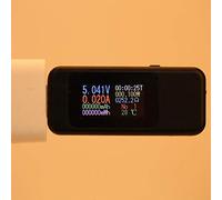 KWS-MX18 Voltmeter Ammeter Micro Charger Detector LCD Display USB Tester for Voltage Testers(black)
