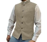 KWTF Men's Vest Single Breasted Slim Fit Vintage Waistcoat Casual Gilet Classic Fashion Suit Vests