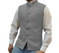 KWTF Men's Vest Single Breasted Slim Fit Vintage Waistcoat Casual Gilet Classic Fashion Suit Vests