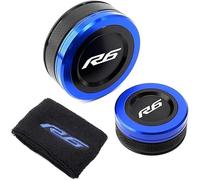 KWTN Motorcycle Brake fluid cap, Motorcycle Tank Caps For Y&amaha For YZF-R6 For YZF-R1 Motorcycle Rear Front Brake Reservoir Cover Sock Fluid Oil Tank Cup Cover,steady(A Set Blue)