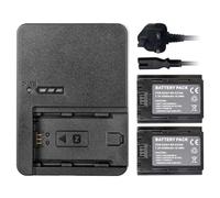 KWTOUL 2-Pack NP-FZ100 Battery and Rapid Battery Charger Compatible with Sony A7iii, A7iv, A7C, FX3, FX30, A9, A6600, A6700, ZV-E1, ZV-E10ii, Alpha 9, A9S, A7R III, A7R IV, A7RV, 2280mAh