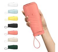 Kwude Compact Mini Travel Umbrella - Lightweight, Portable, and Windproof Sun & Rain Umbrella with 99% UV Protection - Perfect for Women, Men, and Kids on-the-go (Grapefruit Pink)