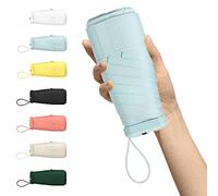 Kwude Compact Mini Travel Umbrella - Lightweight, Portable, Windproof Sun & Rain Protector with 99% UV Defense - Ideal for Women, Men, and Kids on-the-go (Mist Green)
