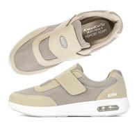 KWUKOTY Women's Diabetic Shoes | Air Cushion | Slip-On | Adjustable Sneakers | Lace-Free | Plantar Fasciitis/Edema/Swollen Feet/Bunions | Khaki Size 6.5