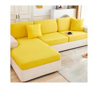 KWULDNAL Summer Ice Silk Stretch Sofa Cover Slipcover Fully Covered Couch Covers With Elastic Bottom Cat Scratch Resistant Sofa Covers For 3 Cushion Couch Sofa Sectional Sofa(Yellow,Queen XL)