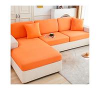 KWULDNAL Summer Ice Silk Stretch Sofa Cover Slipcover Fully Covered Couch Covers With Elastic Bottom Cat Scratch Resistant Sofa Covers For 3 Cushion Couch Sofa Sectional Sofa(Orange,Queen XL)