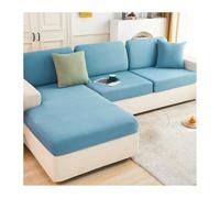 KWULDNAL Summer Ice Silk Stretch Sofa Cover Slipcover Fully Covered Couch Covers With Elastic Bottom Cat Scratch Resistant Sofa Covers For 3 Cushion Couch Sofa Sectional Sofa(Blue,Queen XL)
