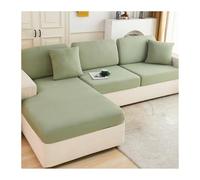 KWULDNAL Summer Ice Silk Stretch Sofa Cover Slipcover Fully Covered Couch Covers With Elastic Bottom Cat Scratch Resistant Sofa Covers For 3 Cushion Couch Sofa Sectional Sofa(Green,Queen XL)