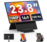 Kwumsy 23.8 Inch Laptop Monitor Dual Screen Laptop for All Laptops with FHD 1080P 100Hz 120% sRGB Supports 90° Rotation/Height Adjustable/Foldable/Magnetic Design