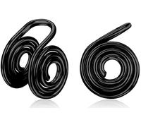KWUNCCI Pressure Earrings for Keloids 10mm Spiral Wire Wrapped Clip On Stainless Steel Non Pierced Ear Cuffs Fake Nose Ring Hoop Faux Piercing for Men Women Jewelry