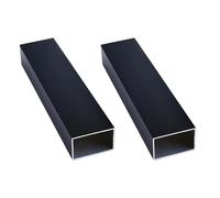 Kwweeoo 2Pcs Black Aluminum Rectangular Tubing 25mm x 38mm x 500mm Long Wall Thickness 1mm, 2 Pack Aluminum Structural Rectangle Thin Tube 1 x 1.5 x 0.04 x 19.69" inch (Appr) Black Color
