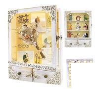 KWYADLUO 11x16 Shadow Box Frame with Light, Wedding Memorial Display Case with Shelves, Drawer and Slot for Keepsakes Large Deep Shadow Box for Flowers,Wedding Gift, White