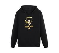KWYXAD Cure Raw Edge Patch Robert Smith Image New a Band Hoodies Long Sleeve Pullover Loose Hoody Men Sweatershirt Black