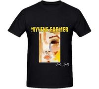 KWYXAD Mylene Farmer 2001 2011 80s Hommes O Neck Graphic T Shirt XXXX-L Black