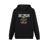 KWYXAD Rush 'American Tour 1977' Long Sleeve Mens Hoody With Pocket Sweatershirt, Hoodie Black