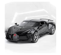 KWZGHOLJ Scale Finished Model Car 1:24 For Bugatti La Voiture Noire Supercar Metal Die Cast Simulation Car Model Static Ornament Souvenirs Die-cast Vehicle(Black)