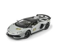 KWZGHOLJ Scale Finished Model Car 1:24 For Lamborghini Aventador SVJ 63 Alloy Diecast Car Model Simulation Miniature Vehicle Ornament Collector Die-cast Vehicle(Chrome)